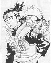 coloriage Naruto sur le dos de Iruka
